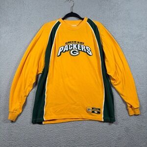 Green Bay Packers NFL VF Long Sleeve Shirt Colorblock Gold Green Mens Large